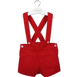 Red short with braces