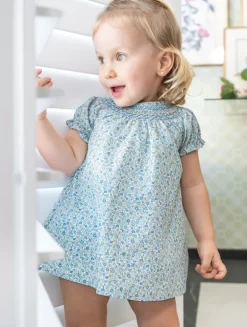 Salito baby dress green print