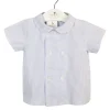 Shirt with blue stripes in linen cotton