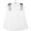 Short baby piqué dress. Grey bows