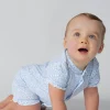 Short blue and white sleepsuit