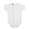 Short sleeve batiste bodysuit with collar in white
