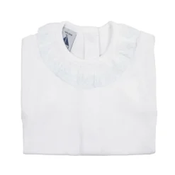 Short sleeve bodysuit batiste collar in blue