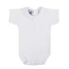 Short sleeve bodysuit with piqué Peter Pan collar with white stitch