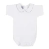 Short sleeve Bodysuit with piqué Peter Pan collar with grey stitch