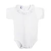 Short sleeve bodysuit with batiste collar in grey