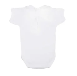 Short sleeve bodysuit with piqué Peter Pan collar with white stitch