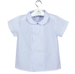 Short sleeves shirt. Blue stripes