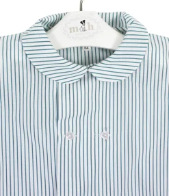 Short sleeves shirt. Green stripes