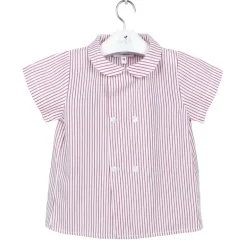 Short sleeves shirt. Red stripes