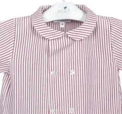 Short sleeves shirt. Red stripes