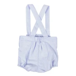 Short with braces. Blue stripes