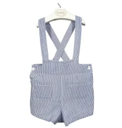 Short with braces. Navy blue stripes