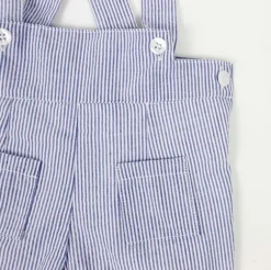 Short with braces. Navy blue stripes
