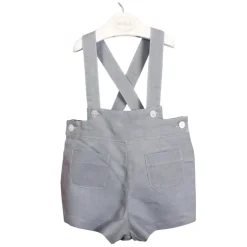 Shorts with braces grey linen cotton