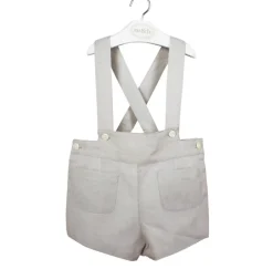 shorts with braces linen cotton stone