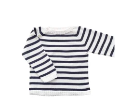 Striped sailor sweater. White and navy blue