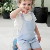 Striped short romper in blue