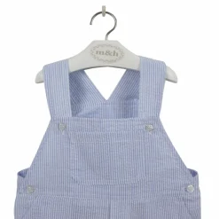 Striped short romper in blue