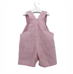 Striped short romper in red