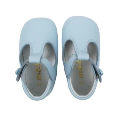 T-bar pram shoes light blue