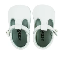 T-bar pram shoes white
