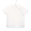 Two buttons blouse. White cotton linen