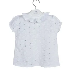 White blouse embroidered batiste