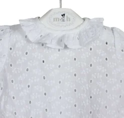 White blouse embroidered batiste