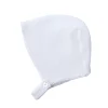 White knit baby bonnet