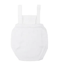 White knit baby dungaree