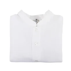 White linen mao collar shirt. Long sleeve