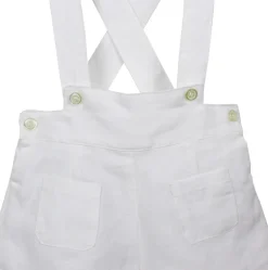 White linen short with braces