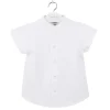 White mao collar shirt short sleeves
