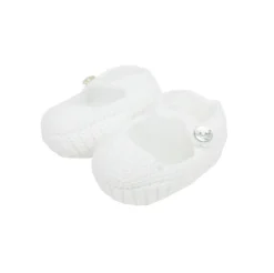 White Mary Jane baby knit shoes