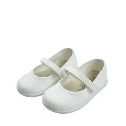 White Mary Jane canvas shoes